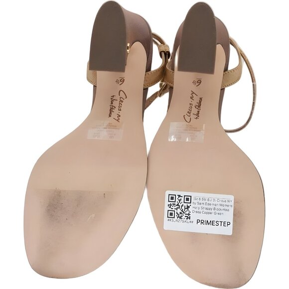 Circus NY Holly Strappy Block Heel Sandals Copper/Green US 6.5M EU 36.5 - Picture 6 of 6